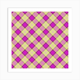 Pink And Yellow Plaid Art Print