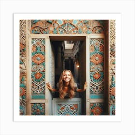 Girl In A Doorway39 Art Print