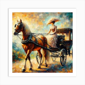 Lady In A Carriage Art Print