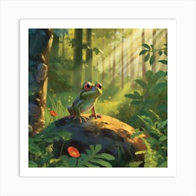 Frog In The Forest Art Print