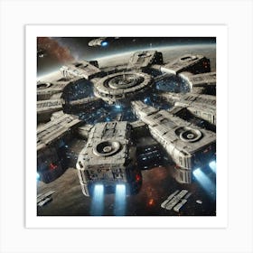 Cascade Sovereignty Scifi Cascade Fortress Docking Art Print