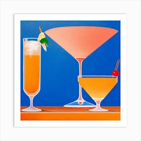 Three Cocktails Art Print