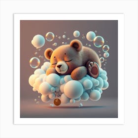 Teddy Bear Sleeping Art Print