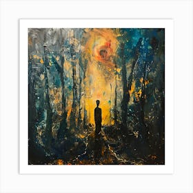 Whispers in a Dark Forest Inspired by Style of Dali Art Print