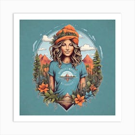 Girl In The Mountains Art Print