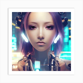 Futuristic Girl Art Print