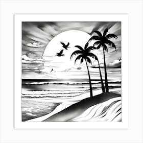 A serene beach 5 Art Print