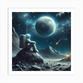 Spaceman Contemplating Life Art Print