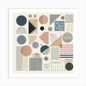 Scandinavian style, Abstract, geometric shapes Art Print