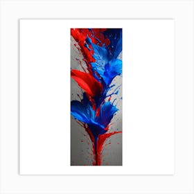 Blue And Red Splash Art Print