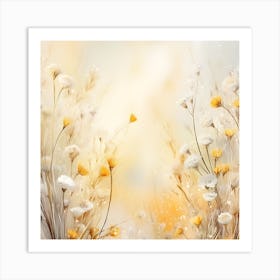 White And Yellow Flowers Art Print