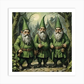 Three Gnomes Art Print