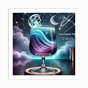 A Celestial Themed Mocktail Named Gravitational Pull 1024x1024 Art Print