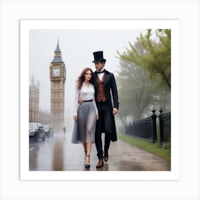 London Couple Art Print