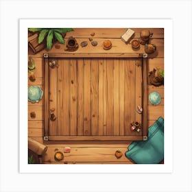 Wooden Table Top View (2) Art Print