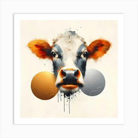 The Cow Head Creative Color Painting Art Print