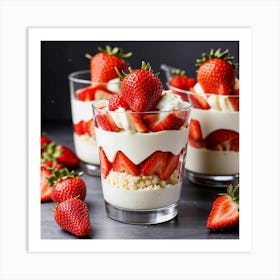 Strawberry Desserts Art Print