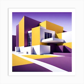 Purple And Yellow vector art Art Print