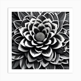 Black And White Flower Art Print