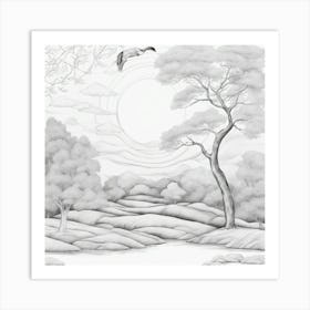 Landscape In Pencil Art Print