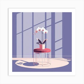 Orchid In A Pot 1 Art Print