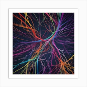 Abstract Colorful Neural Network Art Print