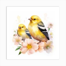 Yellow Finches American Goldfinch Mother's Day Art Print