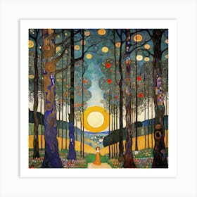 Klimt'S Forest 6 Art Print