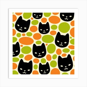 Polka Dot Cats Art Print