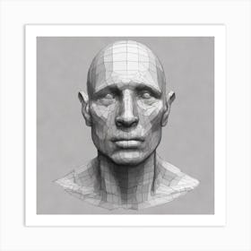 3d Head Model Art Print