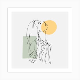 Woman Outline Art Print Art Print