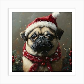 Christmas Pug 4 Art Print