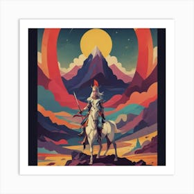 Knight On Horseback 3 Art Print