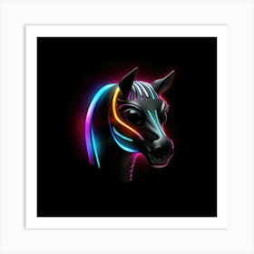 Neon Horse Head Poster