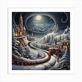 Cozy Retro Yule Impressions Art Print