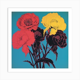 Scabiosa 3 Pop Art Illustration Square Art Print