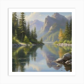 Serene Landscapes: These images capture the tranquility and beauty of untouched natural landscapes, from misty forests to serene lakeshores. They invite viewers to escape the hustle and bustle of everyday life and immerse themselves in the calming embrace of nature's majesty. Art Print