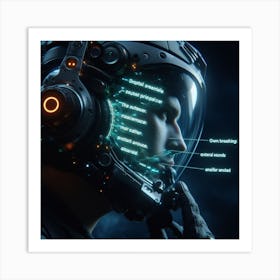 Futuristic Man In Space Helmet Art Print