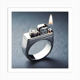 A Men S Ring Designed As A Lighter Art Print