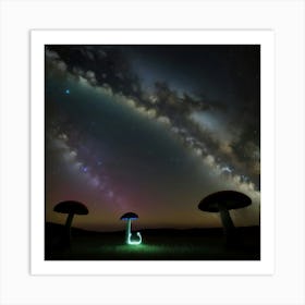 Mushroom In The Night Sky Art Print