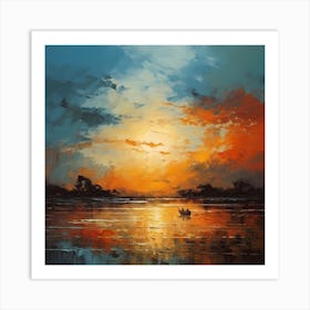 Sunset Serenity: Monet's Brush Ballet Art Print