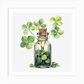 Shamrocks In A Bottle 3 Art Print