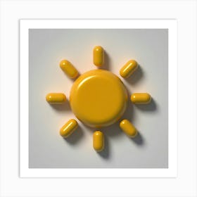 Yellow Pill Sun Art Print