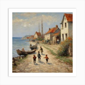 seaside village 1 Art Print