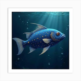 A Stunning Starry Knight Fish Swimming In The Deep Sea 2 Art Print