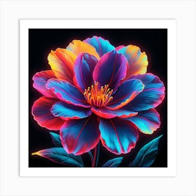 Neon Flower Art Art Print