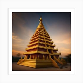 GOLDEN PAGODA Art Print