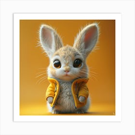 Rabbit In Yellow Jacket Art Print