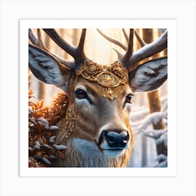 Deer In The Woods 31 Art Print