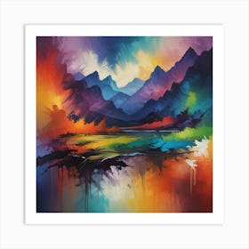 Rainbow Mountains Art Print